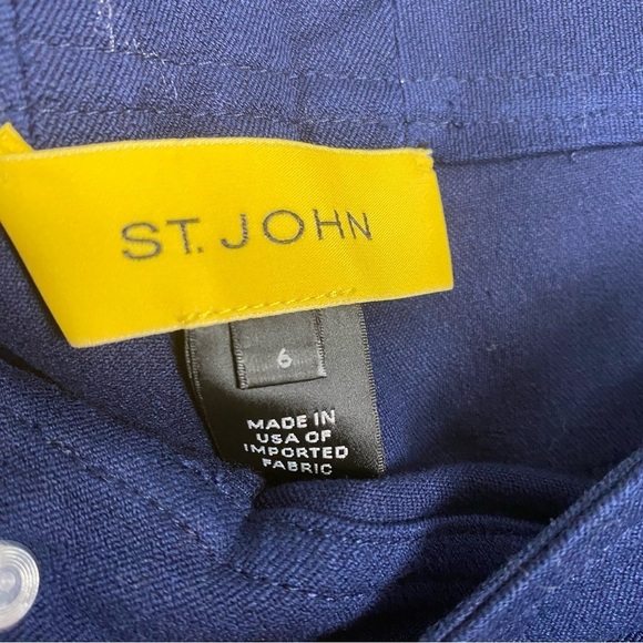 St John Navy Blue stretch denim straight leg - Picture 3 of 5